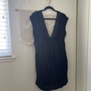 See by Chloe black v-neck 100% silk dress